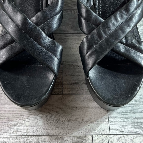 Prada Black 90s Criss Cross Platform Sandals - Picture 4 of 6